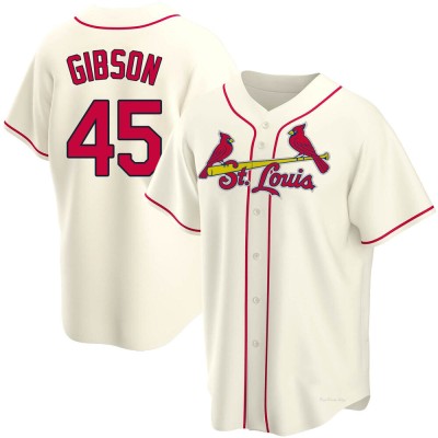 Men's Bob Gibson St. Louis Cardinals Replica Cream Alternate Jersey