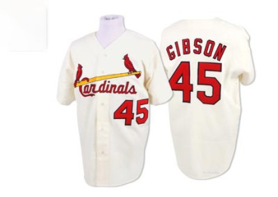 Men's Bob Gibson St. Louis Cardinals Replica Cream Throwback Jersey