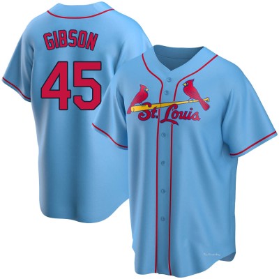 Men's Bob Gibson St. Louis Cardinals Replica Light Blue Alternate Jersey