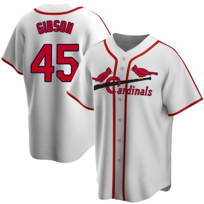 Men's Bob Gibson St. Louis Cardinals White Home Cooperstown Collection Jersey