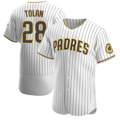 Men's Bobby Tolan San Diego Padres Authentic White/Brown Home Jersey