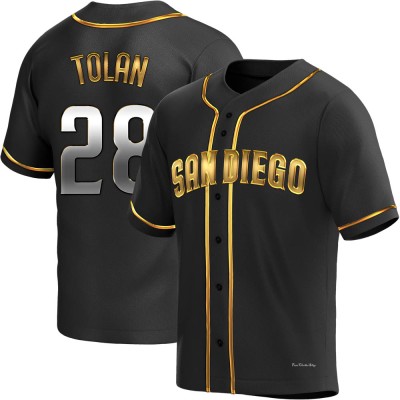 Men's Bobby Tolan San Diego Padres Replica Black Golden Alternate Jersey