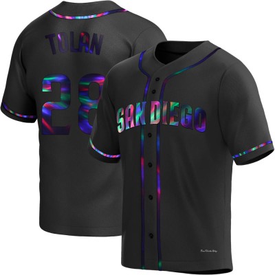 Men's Bobby Tolan San Diego Padres Replica Black Holographic Alternate Jersey