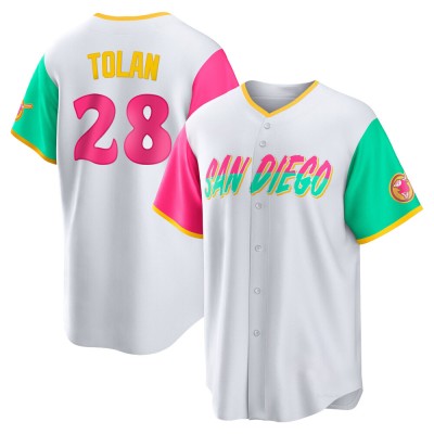 Men's Bobby Tolan San Diego Padres Replica White 2022 City Connect Jersey