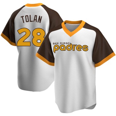 Men's Bobby Tolan San Diego Padres Replica White Home Cooperstown Collection Jersey