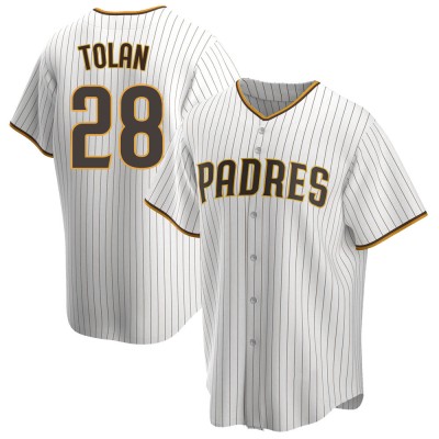 Men's Bobby Tolan San Diego Padres Replica White/Brown Home Jersey