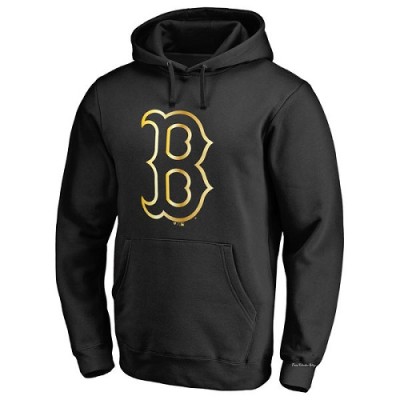 Men's Boston Red Sox Gold Collection Pullover Hoodie - Black