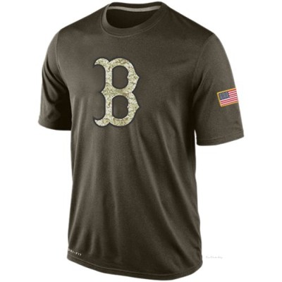 Men's Boston Red Sox Olive Dri-Fit Salute To Service KO Performance T-Shirt