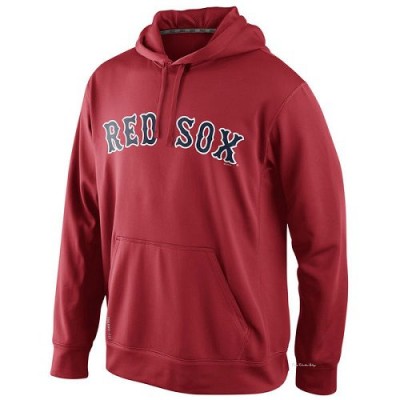 Men's Boston Red Sox Red KO Wordmark Perfomance Hoodie -