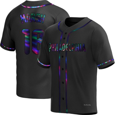 Men's Brandon Marsh Philadelphia Phillies Replica Black Holographic Alternate Jersey