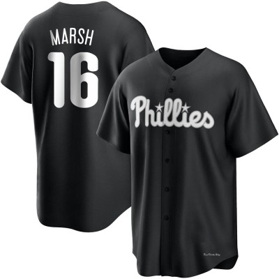 Men's Brandon Marsh Philadelphia Phillies Replica Black/White Jersey