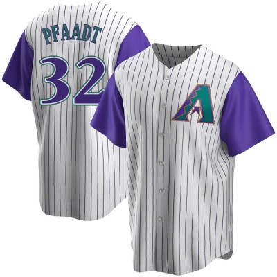 Men's Brandon Pfaadt Arizona Diamondbacks Replica Cream/Purple Alternate Cooperstown Collection Jersey