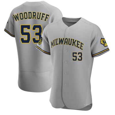 Men's Brandon Woodruff Milwaukee Brewers Authentic Gray Road Jersey