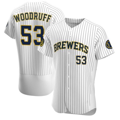 Men's Brandon Woodruff Milwaukee Brewers Authentic White Alternate Jersey