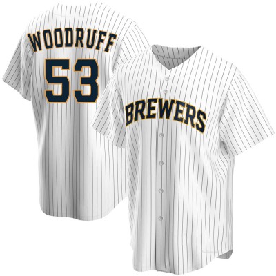 Men's Brandon Woodruff Milwaukee Brewers Replica White Home Jersey