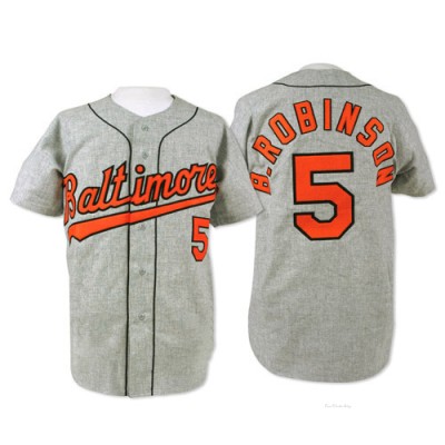 Men's Brooks Robinson Baltimore Orioles Authentic Grey Throwback Jersey