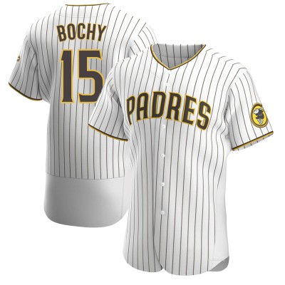 Men's Bruce Bochy San Diego Padres Authentic White/Brown Home Jersey