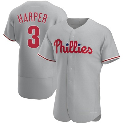 Men's Bryce Harper Philadelphia Phillies Authentic Gray Road Jersey