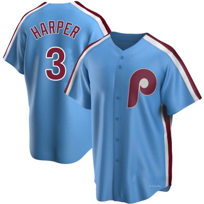 Men's Bryce Harper Philadelphia Phillies Replica Light Blue Road Cooperstown Collection Jersey