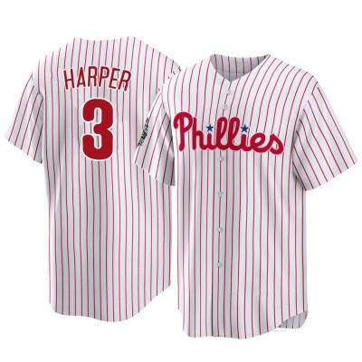 Men's Bryce Harper Philadelphia Phillies Replica White 2022 World Series Home Jersey