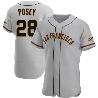 Men's Buster Posey San Francisco Giants Authentic Gray Road Jersey