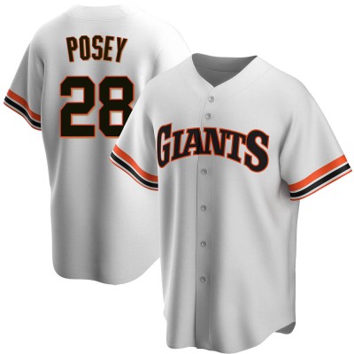 Men's Buster Posey San Francisco Giants Replica White Home Cooperstown Collection Jersey