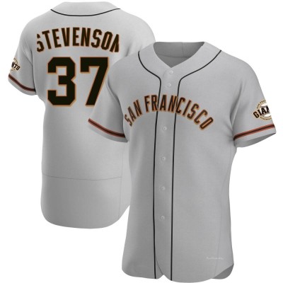 Men's Cal Stevenson San Francisco Giants Authentic Gray Road Jersey