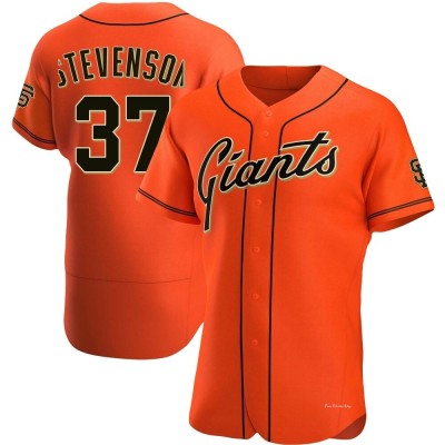 Men's Cal Stevenson San Francisco Giants Authentic Orange Alternate Jersey