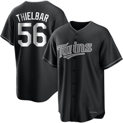 Men's Caleb Thielbar Minnesota Twins Replica Black/White Jersey