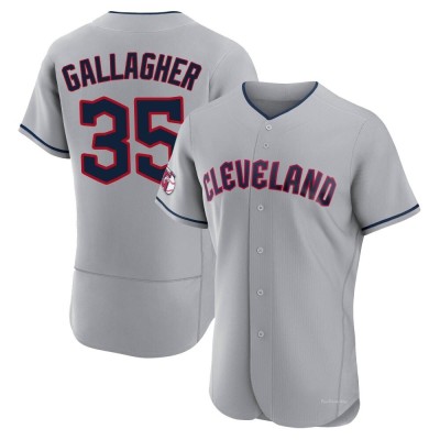 Men's Cam Gallagher Cleveland Guardians Authentic Gray Road Jersey