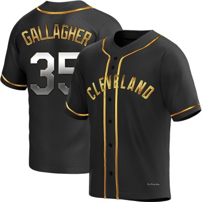 Men's Cam Gallagher Cleveland Guardians Replica Black Golden Alternate Jersey