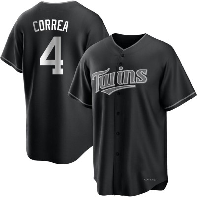 Men's Carlos Correa Minnesota Twins Replica Black/White Jersey