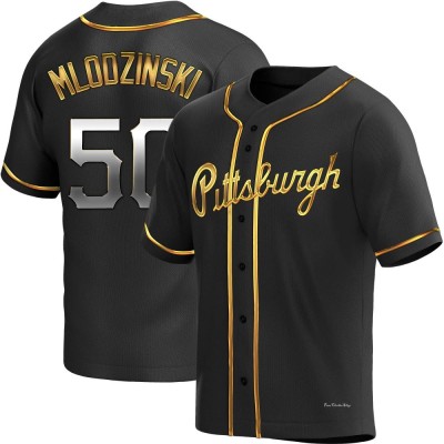 Men's Carmen Mlodzinski Pittsburgh Pirates Replica Black Golden Alternate Jersey