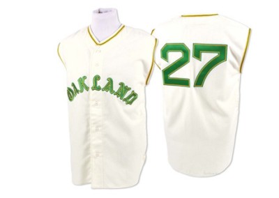 Men's Catfish Hunter Oakland Athletics Authentic Cream 1968 Throwback Jersey