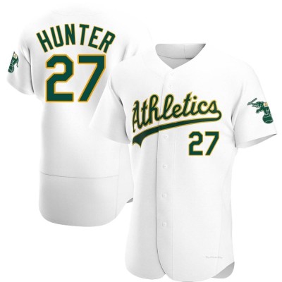 Men's Catfish Hunter Oakland Athletics Authentic White Home Jersey