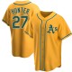 Men's Catfish Hunter Oakland Athletics Replica Gold Alternate Jersey