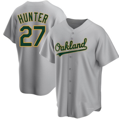 Men's Catfish Hunter Oakland Athletics Replica Gray Road Jersey