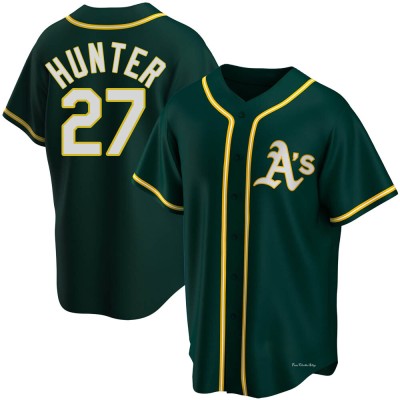 Men's Catfish Hunter Oakland Athletics Replica Green Alternate Jersey