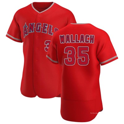 Men's Chad Wallach Los Angeles Angels Authentic Scarlet Alternate Jersey