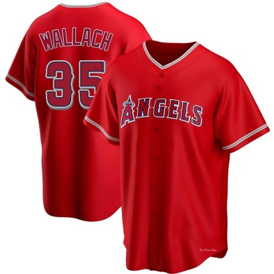 Men's Chad Wallach Los Angeles Angels Replica Red Alternate Jersey