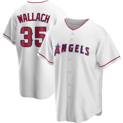 Men's Chad Wallach Los Angeles Angels Replica White Home Jersey