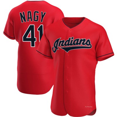 Men's Charles Nagy Cleveland Guardians Authentic Red Alternate Jersey