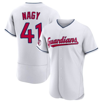 Men's Charles Nagy Cleveland Guardians Authentic White Home Jersey