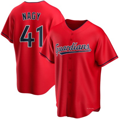 Men's Charles Nagy Cleveland Guardians Replica Red Alternate Jersey