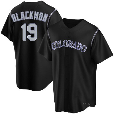 Men's Charlie Blackmon Colorado Rockies Replica Black Alternate Jersey