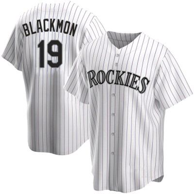 Men's Charlie Blackmon Colorado Rockies Replica White Home Jersey