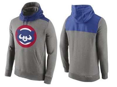 Men's Chicago Cubs Gray Cooperstown Collection Hybrid Pullover Hoodie