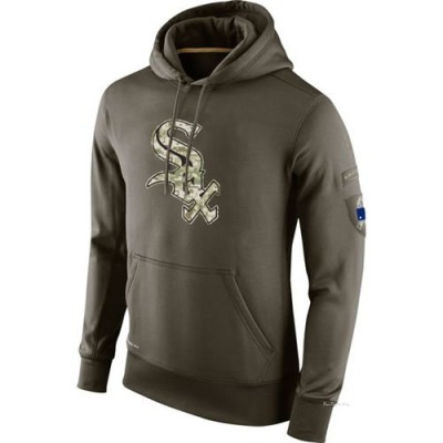 Men's Chicago White Sox Olive Salute To Service KO Performance Hoodie