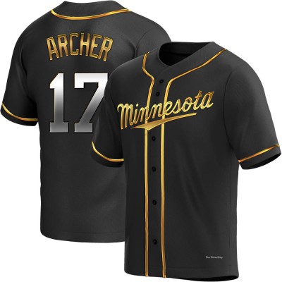 Men's Chris Archer Minnesota Twins Replica Black Golden Alternate Jersey