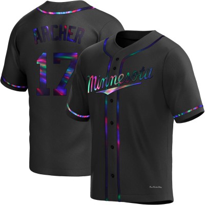 Men's Chris Archer Minnesota Twins Replica Black Holographic Alternate Jersey